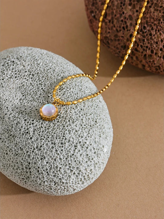 Moonlight stone abstract pendant necklace - product image