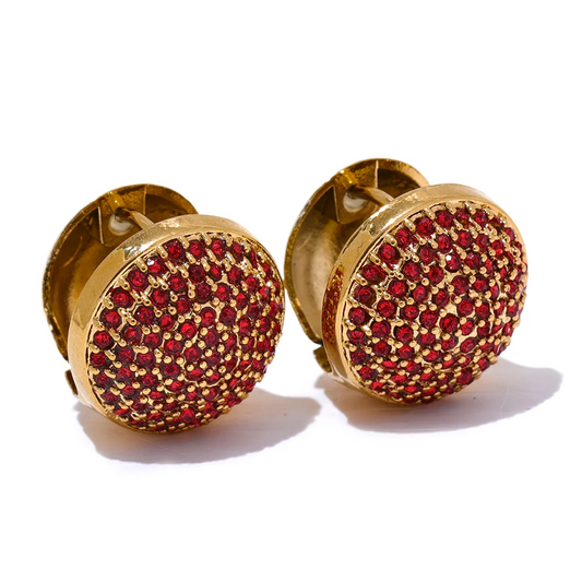Multi color cubic zirconia round hoop earrings - product image