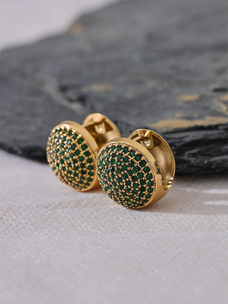 Multi color cubic zirconia round hoop earrings - product image