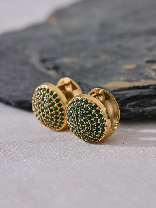 Multi color cubic zirconia round hoop earrings - product image