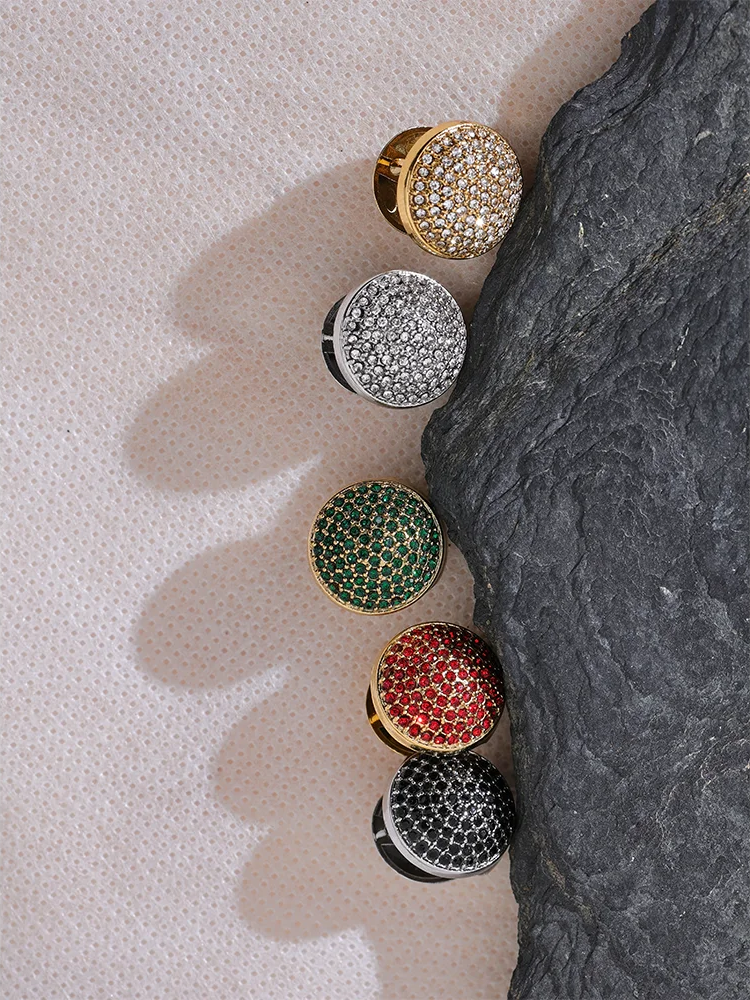 Multi color cubic zirconia round hoop earrings - product image