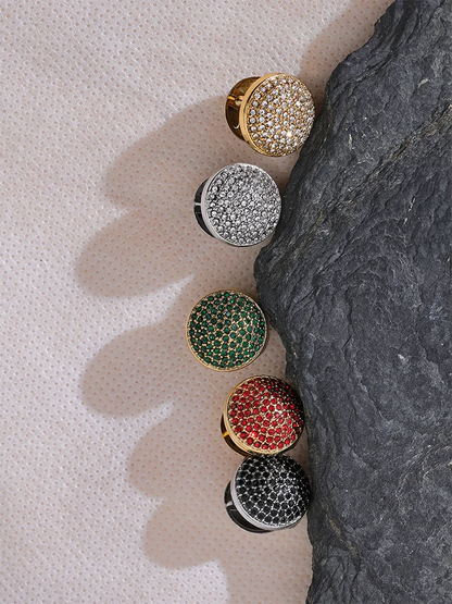 Multi color cubic zirconia round hoop earrings - product image