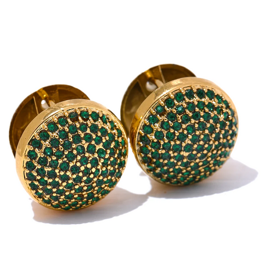 Multi color cubic zirconia round hoop earrings - product image