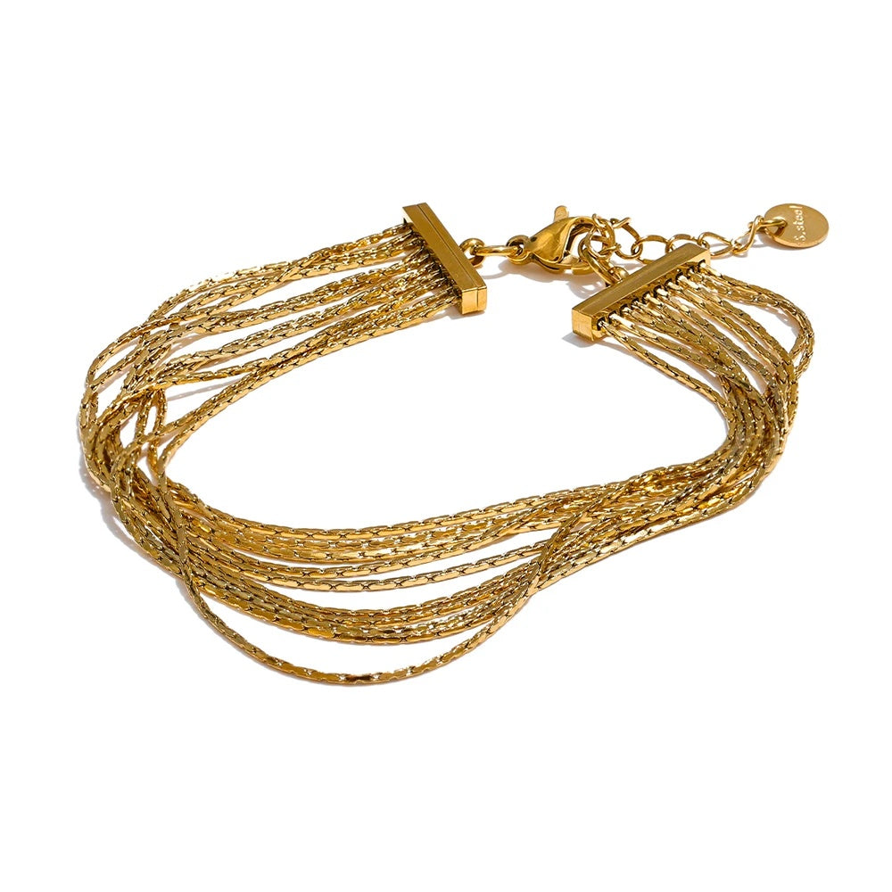 Multi layer link chain charm bracelet - product image