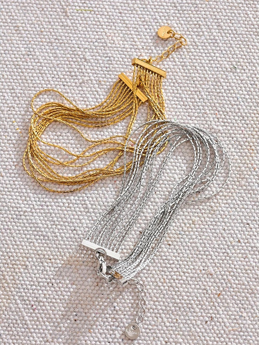 Multi layer link chain charm bracelet - product image