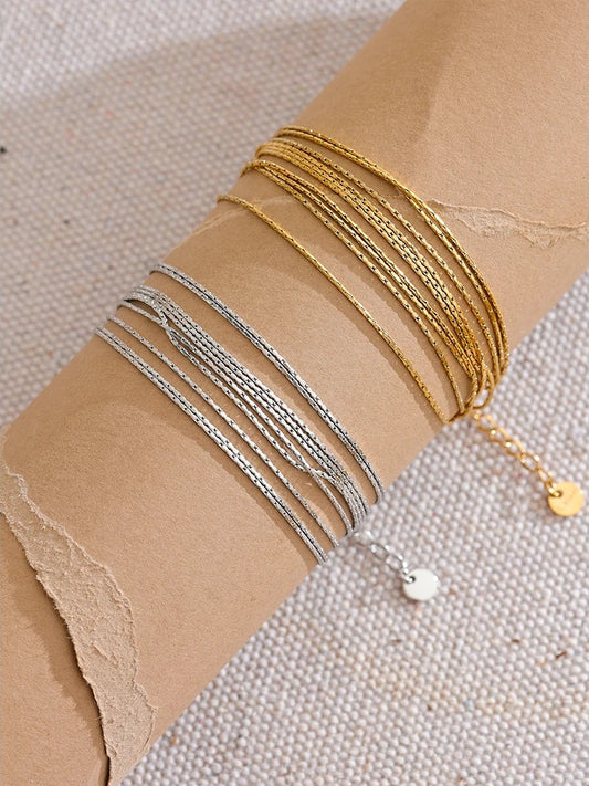 Multi layer link chain charm bracelet - product image