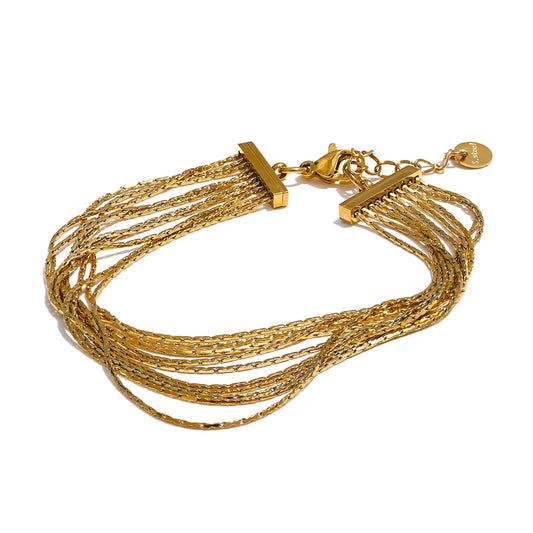 Multi layer link chain charm bracelet - product image