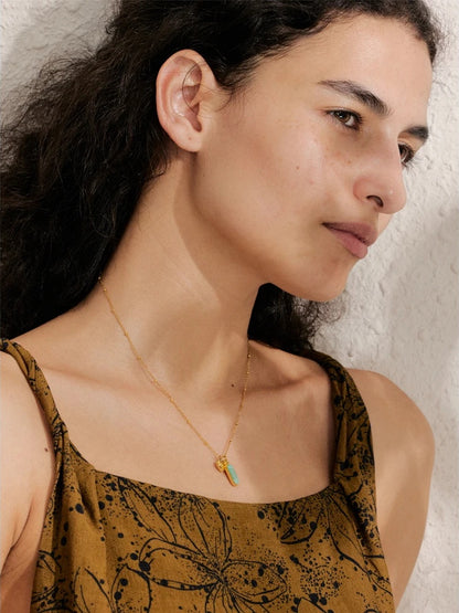 Natural amazonite stone heart pendant necklace - product image