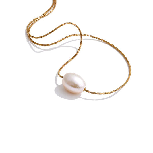 Natural freshwater pearl pendant fashion necklace - product image