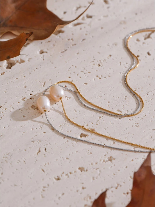 Natural freshwater pearl pendant fashion necklace - product image