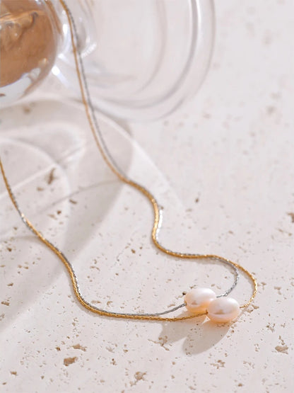Natural freshwater pearl pendant fashion necklace - product image