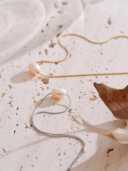 Natural freshwater pearl pendant fashion necklace - product image
