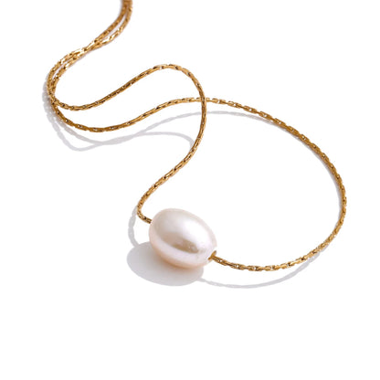 Natural freshwater pearl pendant fashion necklace - product image