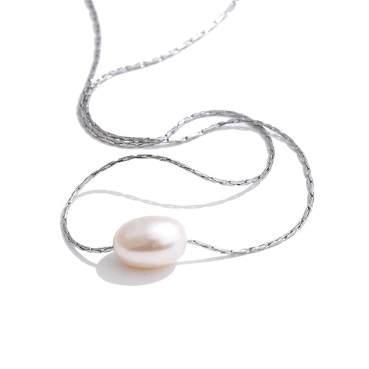 Natural freshwater pearl pendant fashion necklace - product image