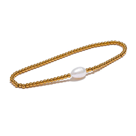 Natural freshwater pearls modern charm bracelet - product image