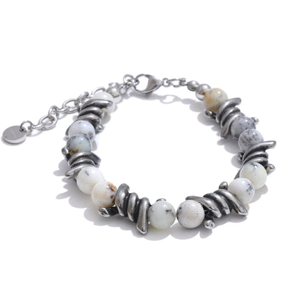 Natural jade tiger stone chain charm bracelet - product image