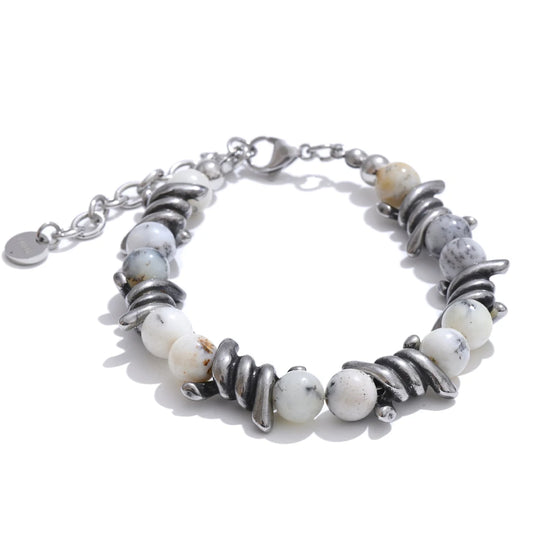 Natural jade tiger stone chain charm bracelet - product image