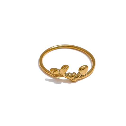 Natural pearl chain minimalist thin stackable ring - product image