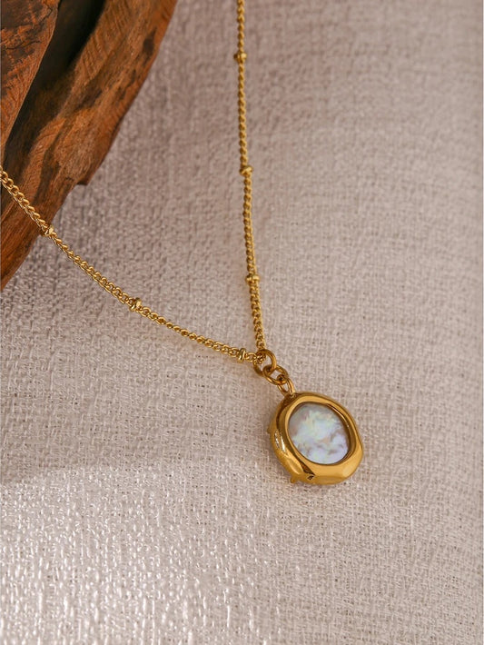 Natural pearl contemporary pendant necklace women - product image