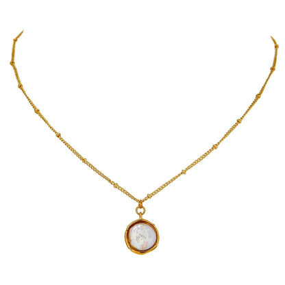 Natural pearl contemporary pendant necklace women - product image