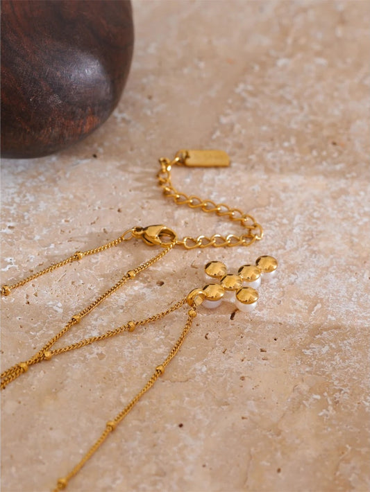 Natural pearl cross pendant fashion jewelry necklace - product image