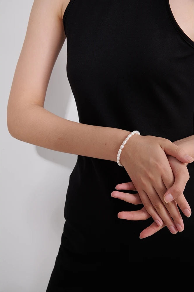 Natural pearl stylish chain love bracelet - product image