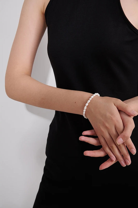 Natural pearl stylish chain love bracelet - product image