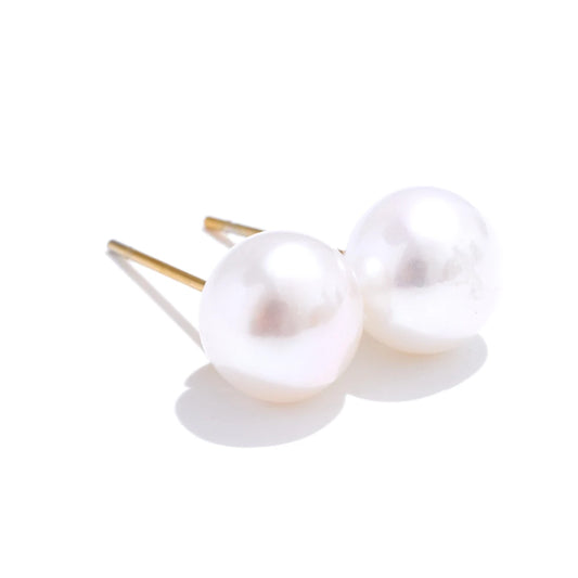 Natural pearls round stud earrings for ladies - product image