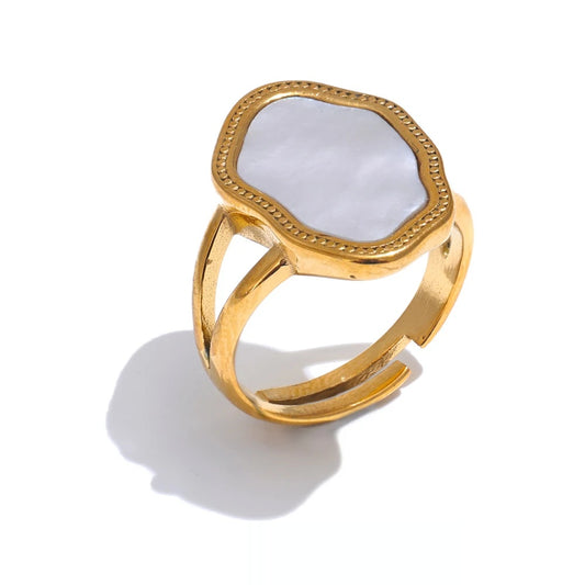 Natural shell adjustable contemporary ring - product image