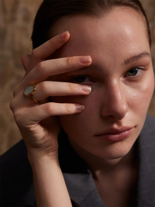 Natural shell adjustable contemporary ring - product image