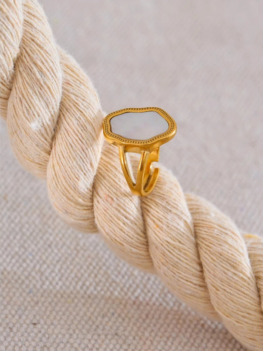 Natural shell adjustable contemporary ring - product image