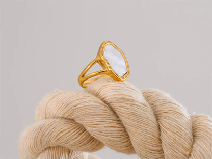 Natural shell adjustable contemporary ring - product image