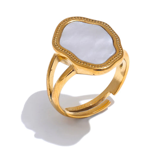 Natural shell adjustable contemporary ring - product image