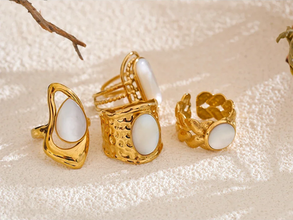 Natural shell modern adjustable popular fashion ring - product image
