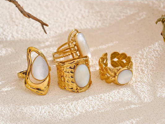 Natural shell modern adjustable popular fashion ring - product image