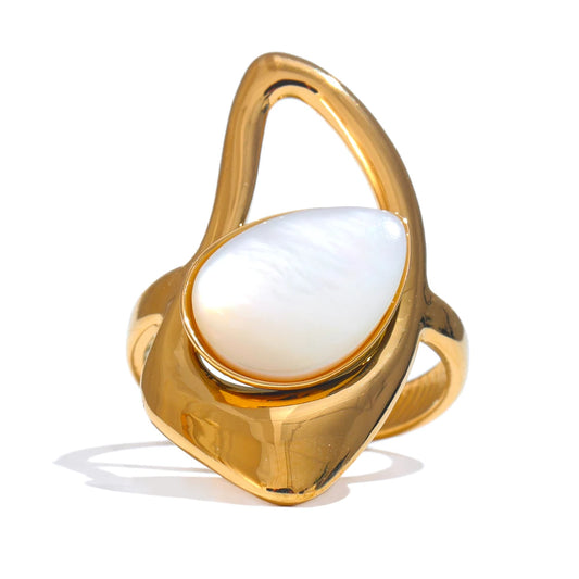 Natural shell modern adjustable popular fashion ring - product image