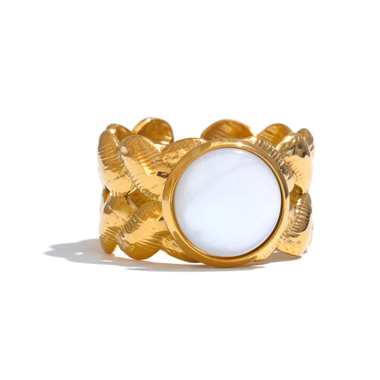 Natural shell modern adjustable popular fashion ring - product image