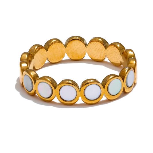 Natural shell round modern tension ring - product image