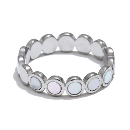 Natural shell round modern tension ring - product image