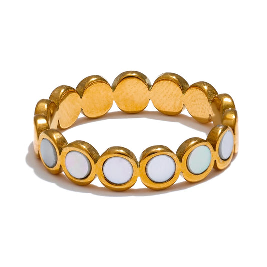 Natural shell round modern tension ring - product image