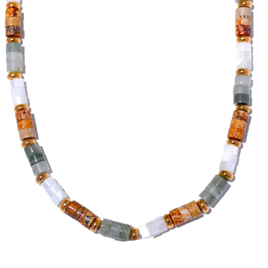 Natural stone beads chain handmade necklace - product image