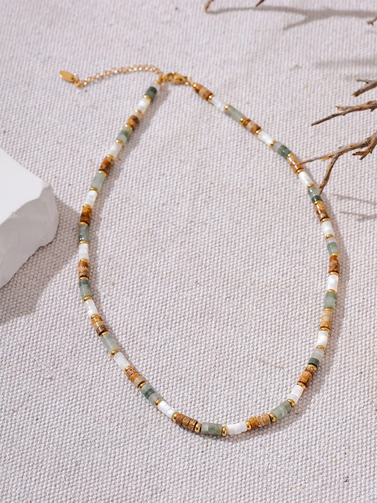 Natural stone beads chain handmade necklace - product image
