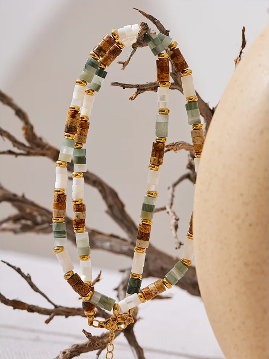 Natural stone beads chain handmade necklace - product image