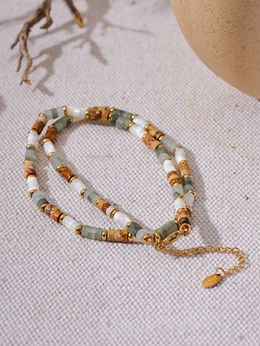 Natural stone beads chain handmade necklace - product image