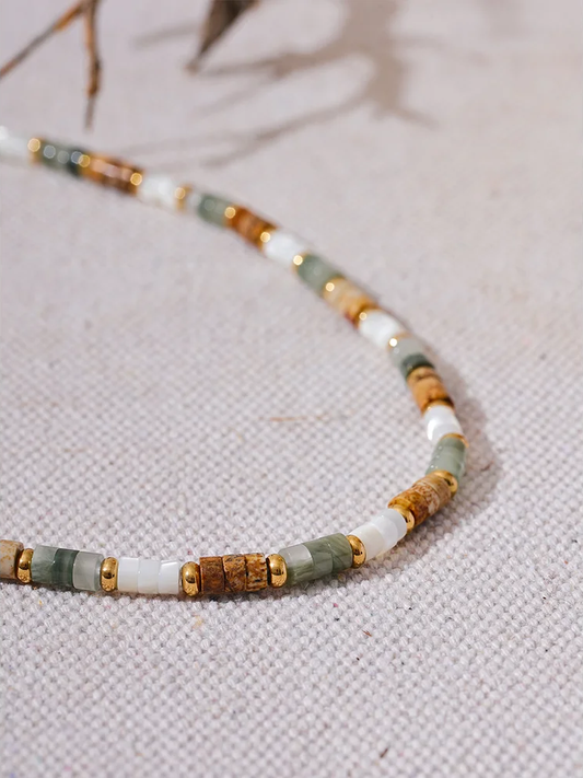 Natural stone beads chain handmade necklace - product image