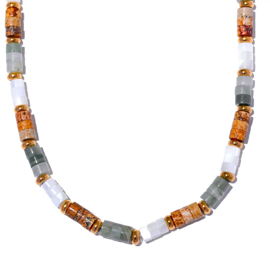 Natural stone beads chain handmade necklace - product image