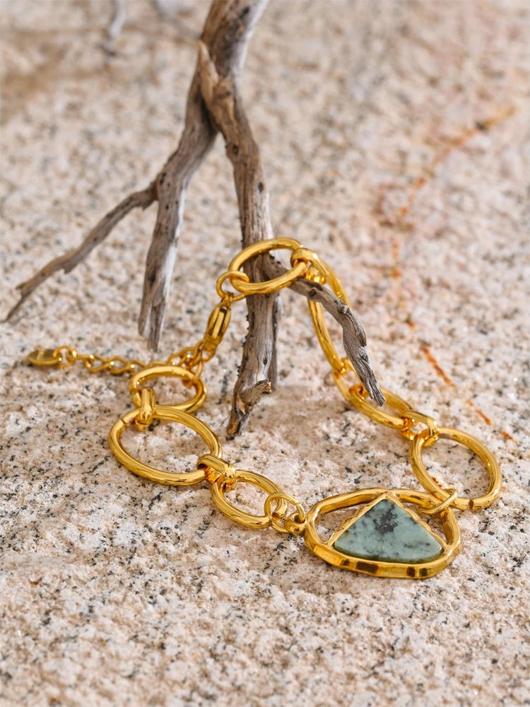 Natural stone fashion chain bracelet bangle charm - product image