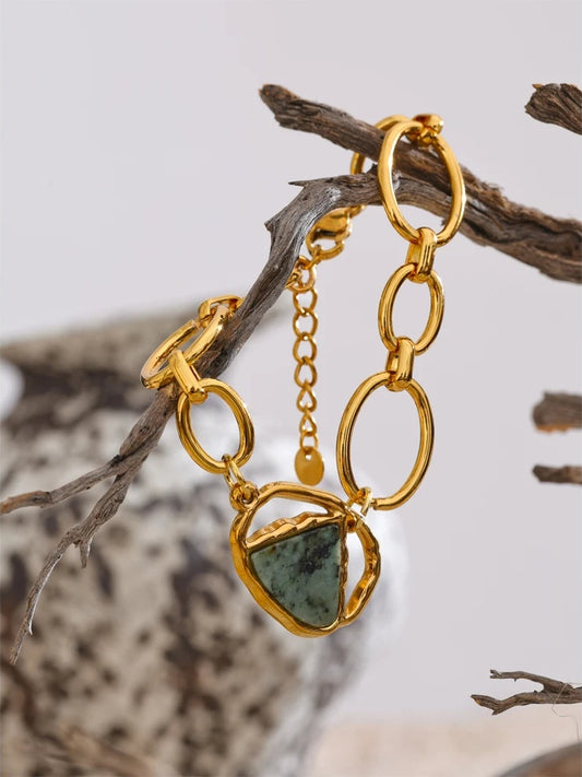 Natural stone fashion chain bracelet bangle charm - product image