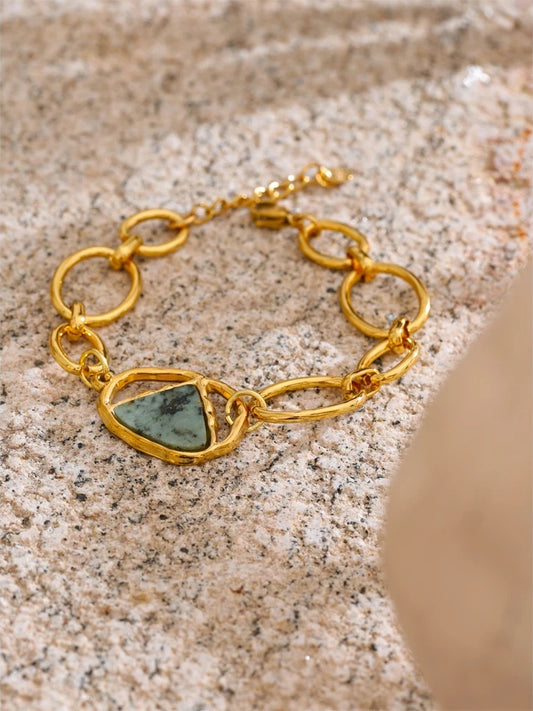 Natural stone fashion chain bracelet bangle charm - product image