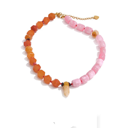 Natural stone handmade minimalist necklace - product image